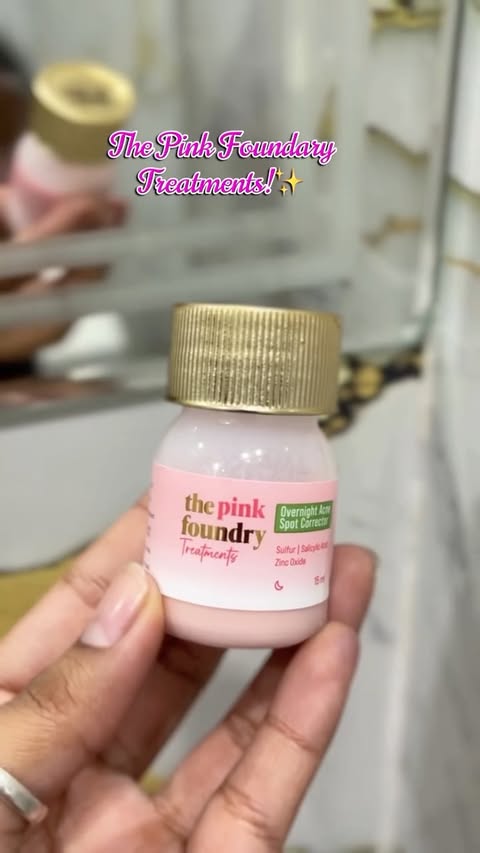 Instagram post by @samiksha.irl_x for ThePinkPantherCo. Caption reads: [...] skin too. 🌙💖 @thepinkfoundry....