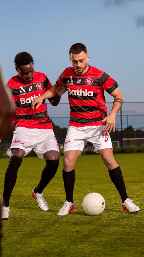 Instagram post by @wswanderersfc for ASICS. Caption reads: [...] to announce a new partnership between....