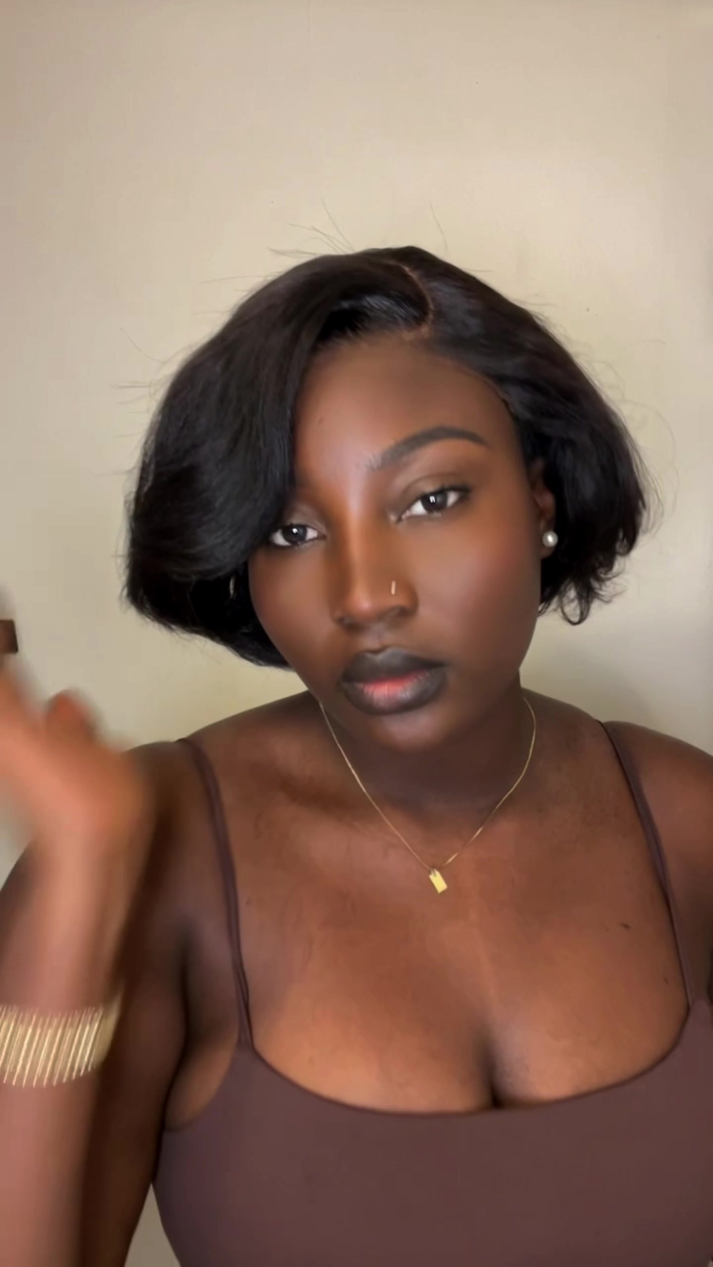 TikTok post by @juniacourter for Ashimary Hair. Caption reads: Msezi ui😳😳 Ashimaryhair 6x4.5 Lace Closure Pixie....