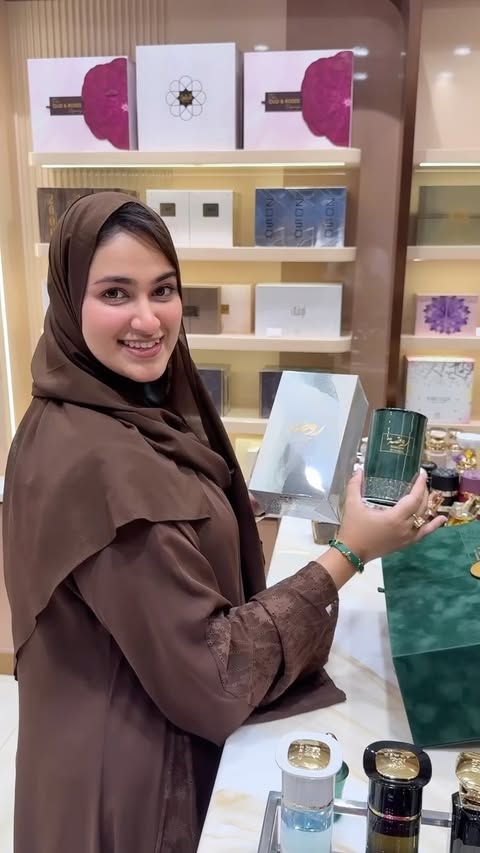 Instagram post by @makeupbyimanzaidi for Ahmed Al Maghribi Perfumes. Caption reads: [...] love & fragrance sponsored by:....