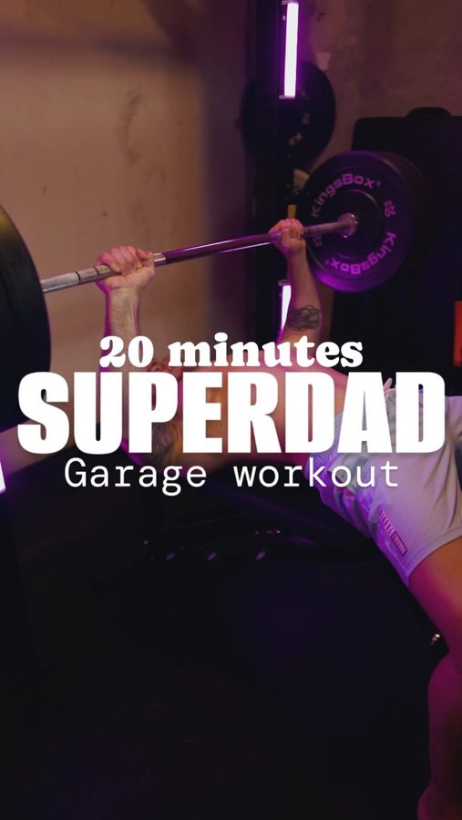 Instagram post by @fabien_loaec for Podia. Caption reads: Just a simple 20 minutes @neurodense dad’s workout....