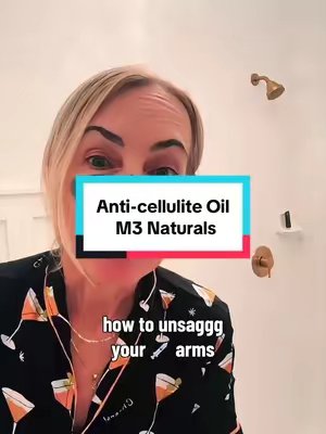 TikTok post by @rootedradiant50 for M3 Naturals. Caption reads: [...] #beauty #saggyskin #m3naturals #skinsecrets....