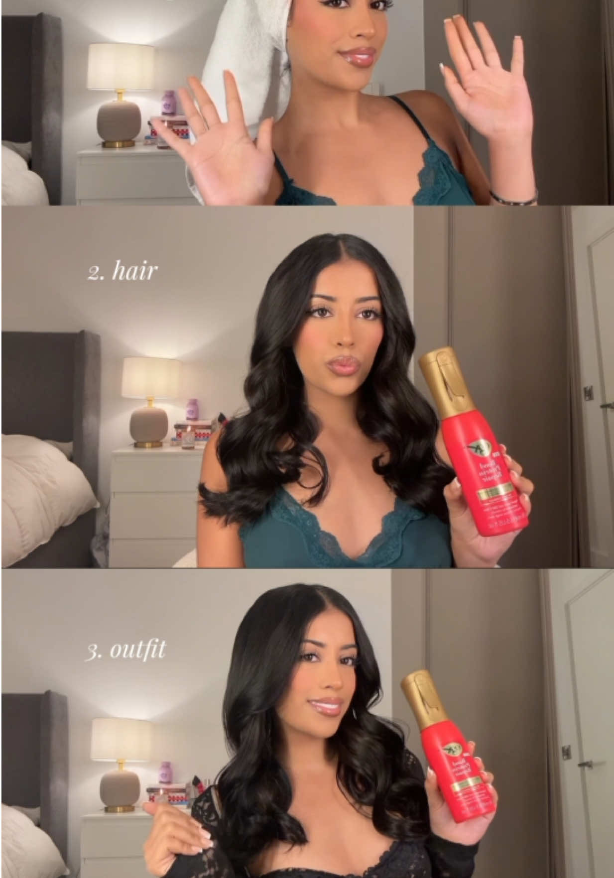 TikTok post by @alishaakaurr for OGX Beauty. Caption reads: ad party szn is HERE 💅✨ and your hair’s new....