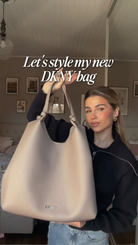 Instagram post by @kovalenko_valeria for DKNY. Caption reads: [...] they elevate everything - that’s my @dkny....