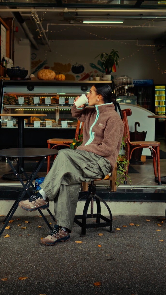 Instagram post by @chloemihailo for Sport Chek. Caption reads: The @adidasterrex Skychaser AX5 GTX turns everyday....