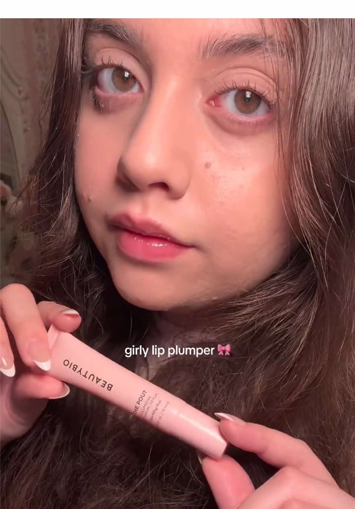 TikTok post by @alm.angie for BeautyBio. Caption reads: #gifted_by_BeautyBio 🎀 obsessed with this girly....