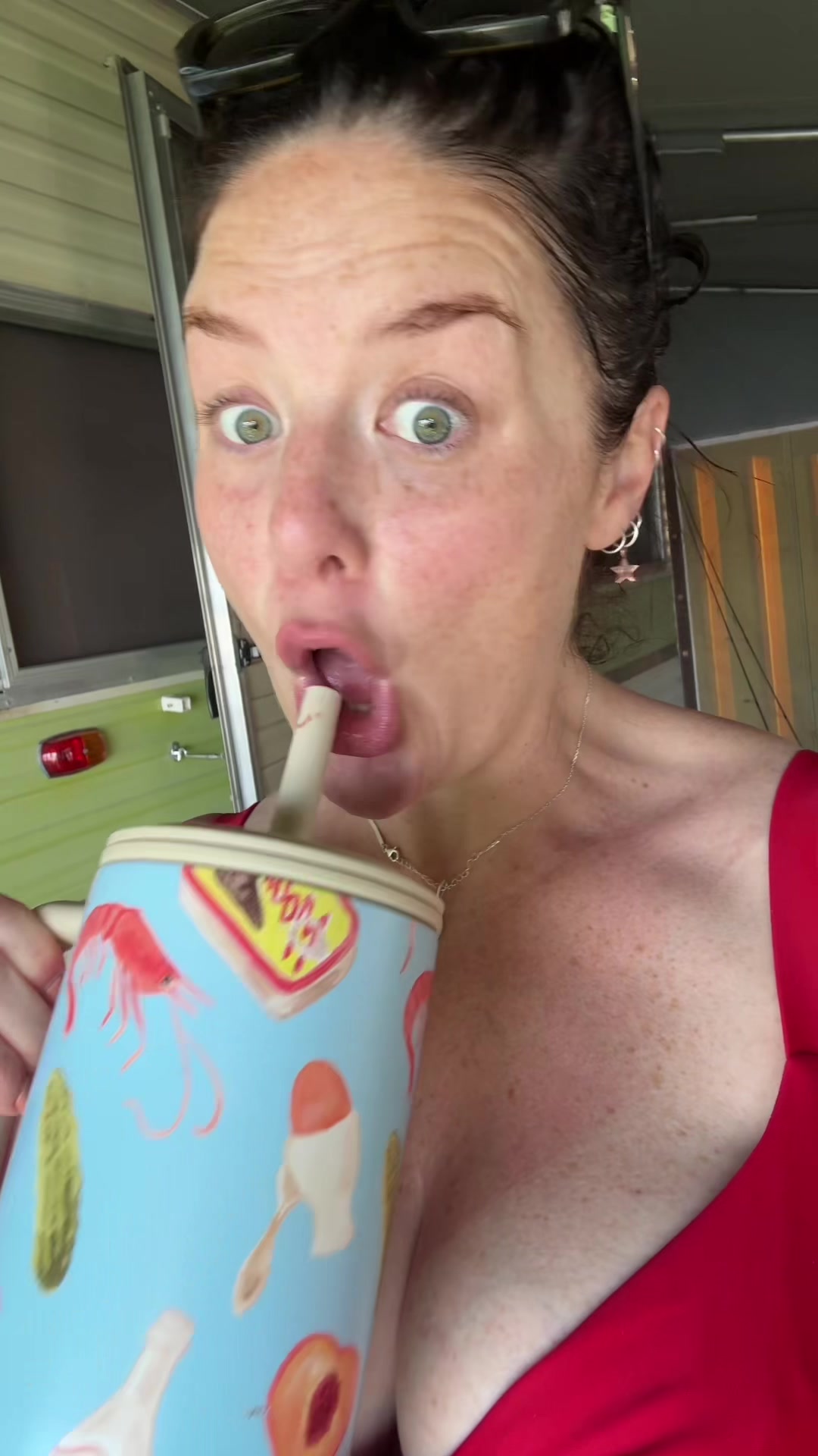 TikTok post by @jazflowers13 for YesStyle. Caption reads: Skincare doesn’t take a holiday! Use my code....