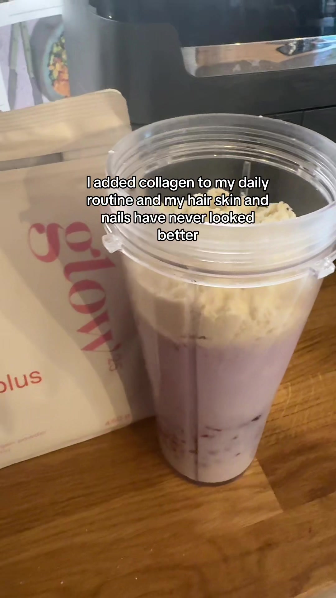 TikTok post by @emmacolseynicholls for Glow25. Caption reads: @Glow25 DE also had vitamin C, Xinc & Biotin.....