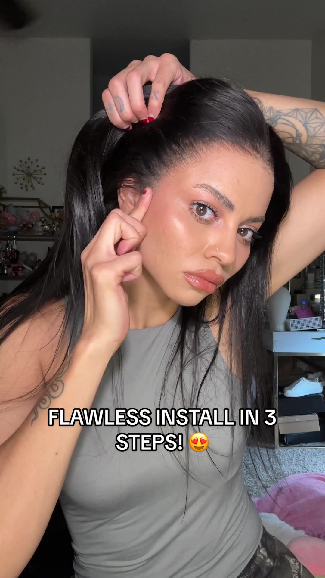 TikTok post by @imsimplynessa for Megalook. Caption reads: [...] IN 3 EASY STEPS! This is the Megalook 13x6....