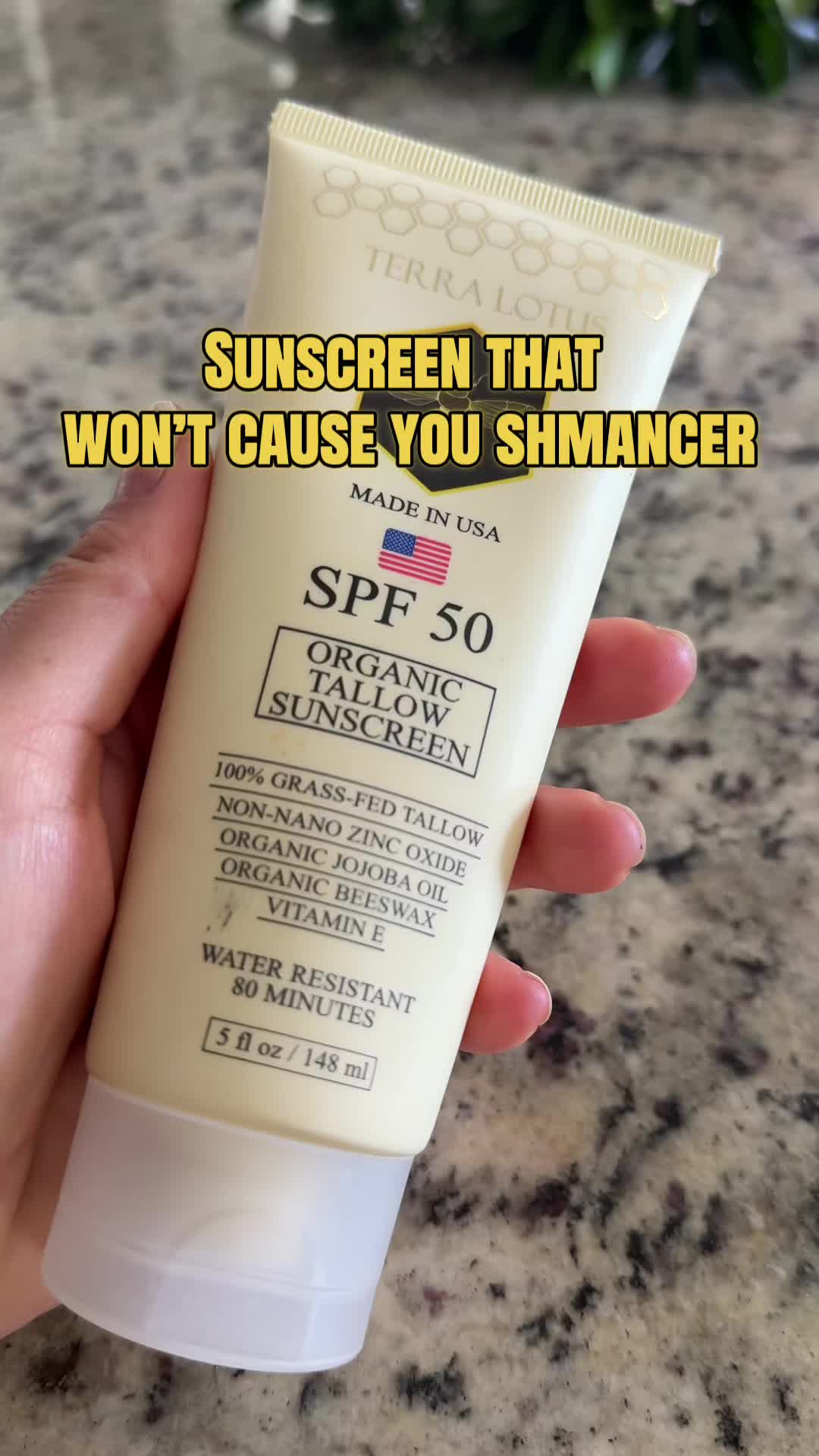 TikTok post by @ms.jennyboo for Terra Lotus. Caption reads: [...] Alert!!! Organic Tallow Sunscreen by @Terra....