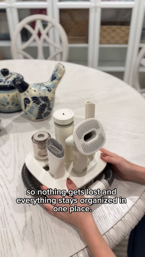 Instagram post by @sumieelaa for PetSnowy. Caption reads: No more fur everywhere 🤍🐾

This grooming vacuum....