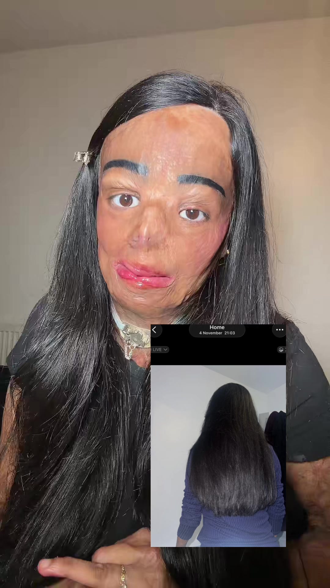 TikTok post by @aleemaxali for Hair Syrup. Caption reads: The best hair oil @hairsyrup .