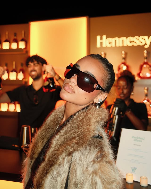 Instagram post by @luisapiou for Hennessy. Caption reads: chella night cap? yes, @hennessyus please....