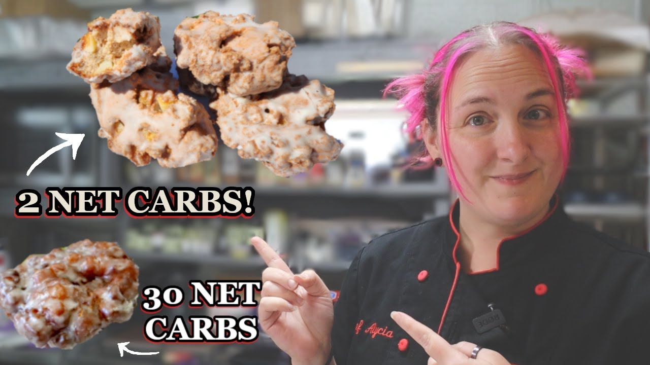 YouTube post by @KetoUpgrade for Perfect Keto. Caption reads: How to Make Delicious Low Carb Apple Fritters!....