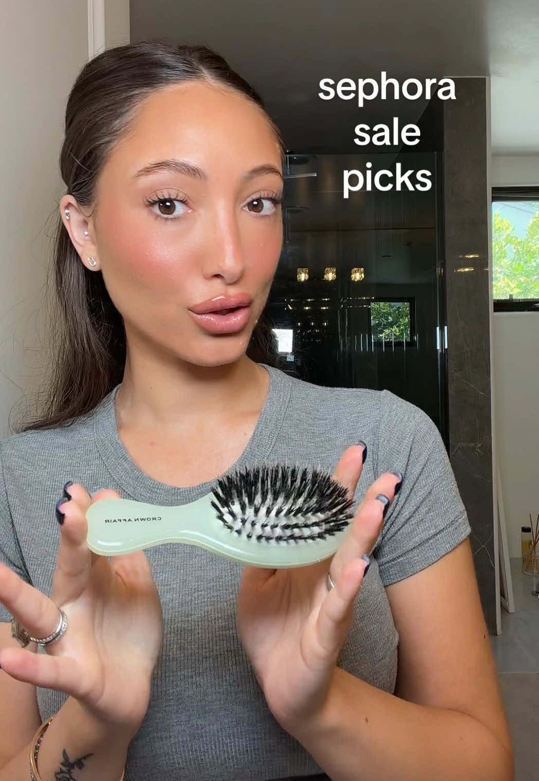 TikTok post by @vvkaplan for Crown Affair. Caption reads: [...] event  🫶🏼🛒✨🛍️  @Augustinus Bader @Crown....