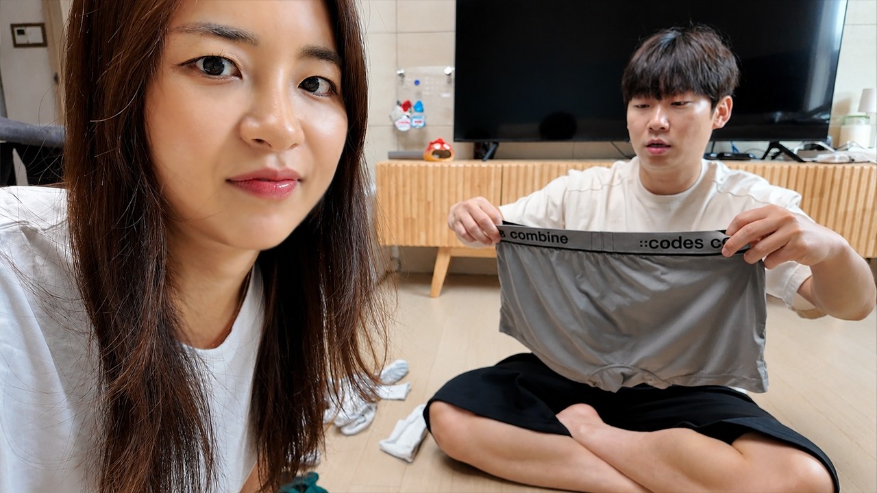 YouTube post by @beautymi2 for Click Discount. Caption reads: Bored vlog: Folding my husband's underwear.