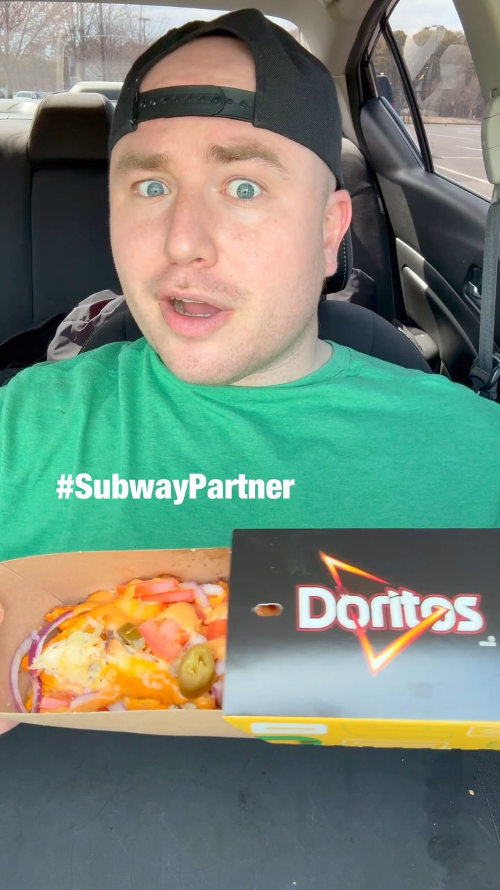 Instagram post by @codychows for Subway. Caption reads: Subway’s @doritos Footlong Nachos are not just....