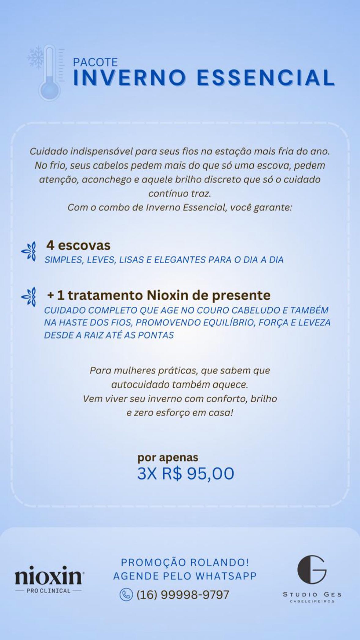 Instagram post by @gesstudioges for NIOXIN. Caption reads: @nioxinbrasil #terapeutanioxin #wellaeducationbr....