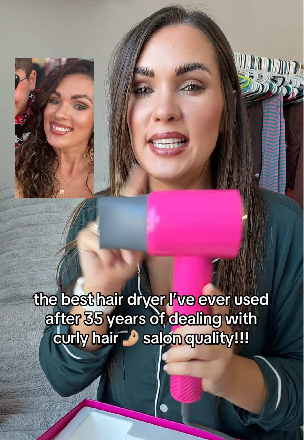 TikTok post by @inkayliescloset for Tideway. Caption reads: hands down the best hair dryer I’ve owned in 35....