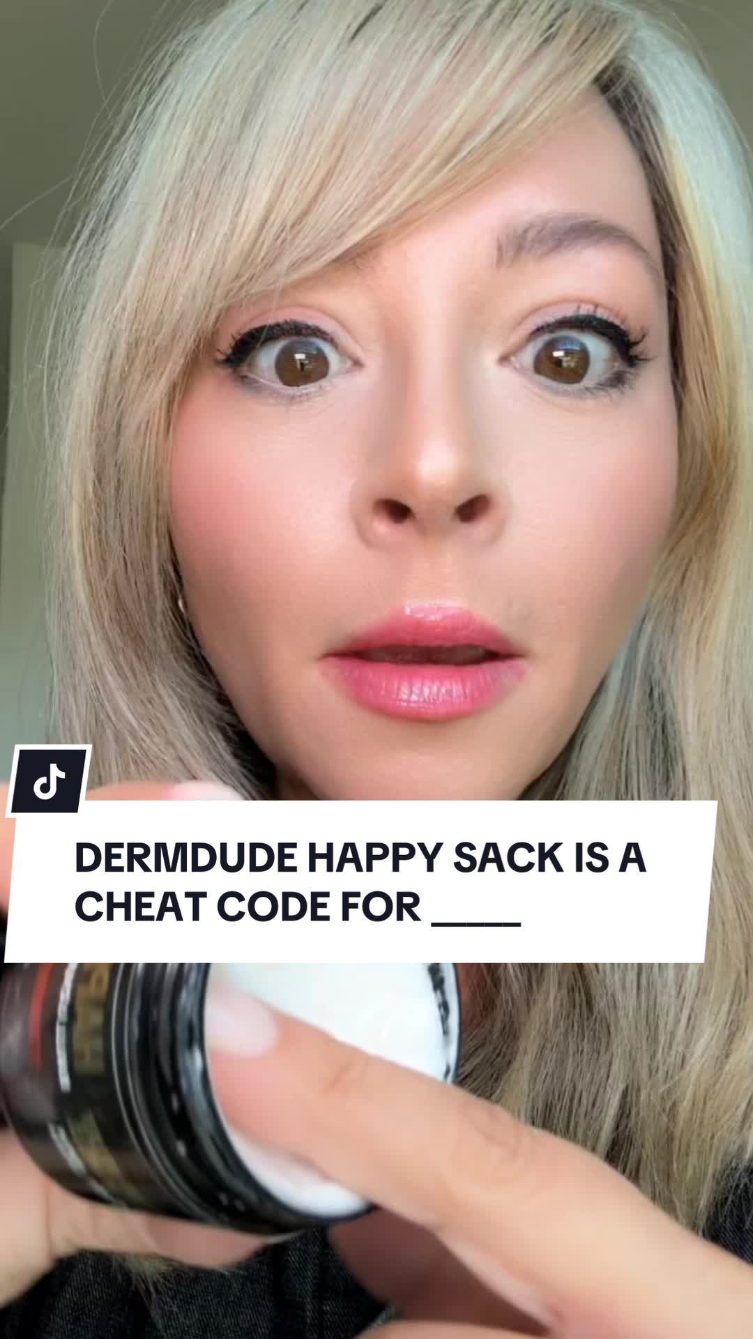 TikTok post by @ablondegirlsambition for Derm Dude. Caption reads: Replying to @Derm Dude a cheat code for getting....