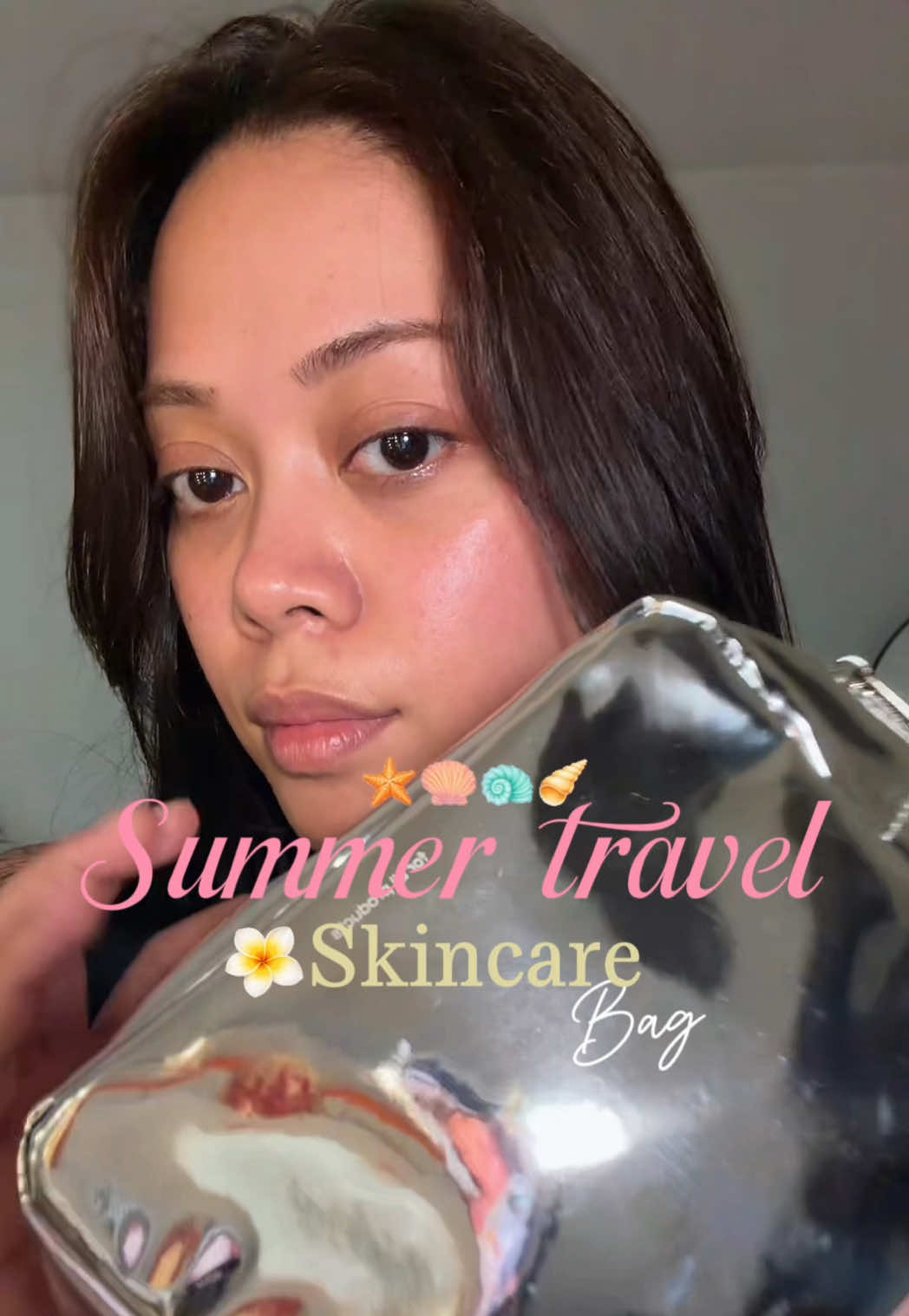 TikTok post by @miimiluv5 for Glow Is Here. Caption reads: keeping my skincare routine simple this summer ☁️✨....