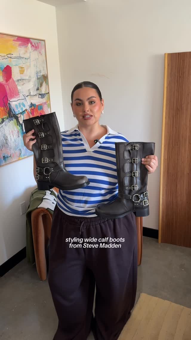 Instagram post by @avericamille for Steve Madden. Caption reads: the year the wide calf girls thrive!!!!! Steve....