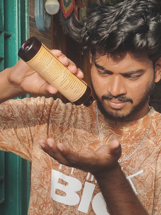 Instagram post by @im_sk__14 for Balu Herbals. Caption reads: Meet our best hair care duo kit : B Grow Hair Oil....