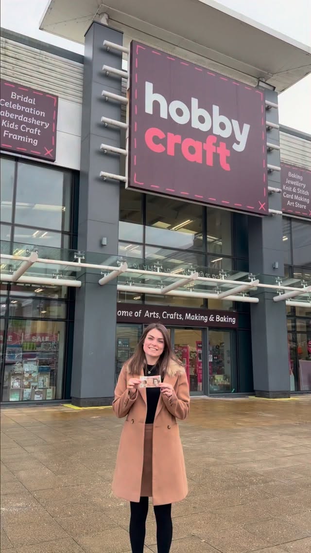 Instagram post by @abbeydoescrafts for Hobbycraft. Caption reads: [...] for Cricut UK recently! @hobbycrafthq has....