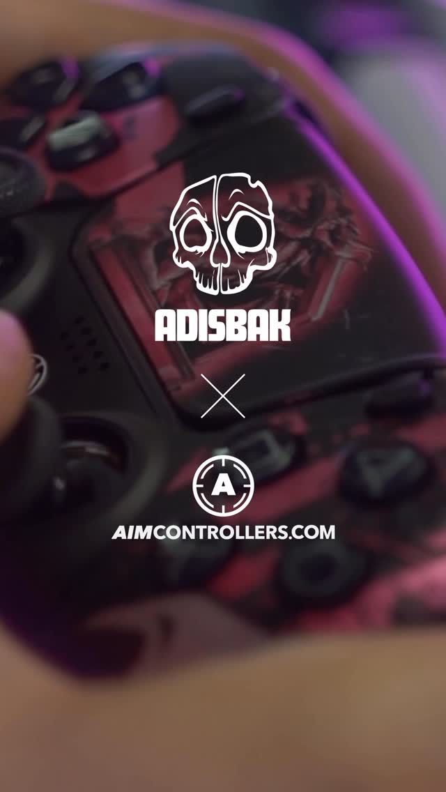 Instagram post by @adisbak for AimControllers. Caption reads: Passion, precision, and technology - this is how....