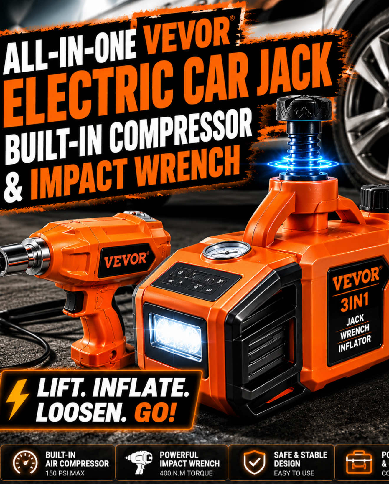 TikTok post by @jjmooreairsports for VEVOR US. Caption reads: Link below !! Everyone needs one of these in their....
