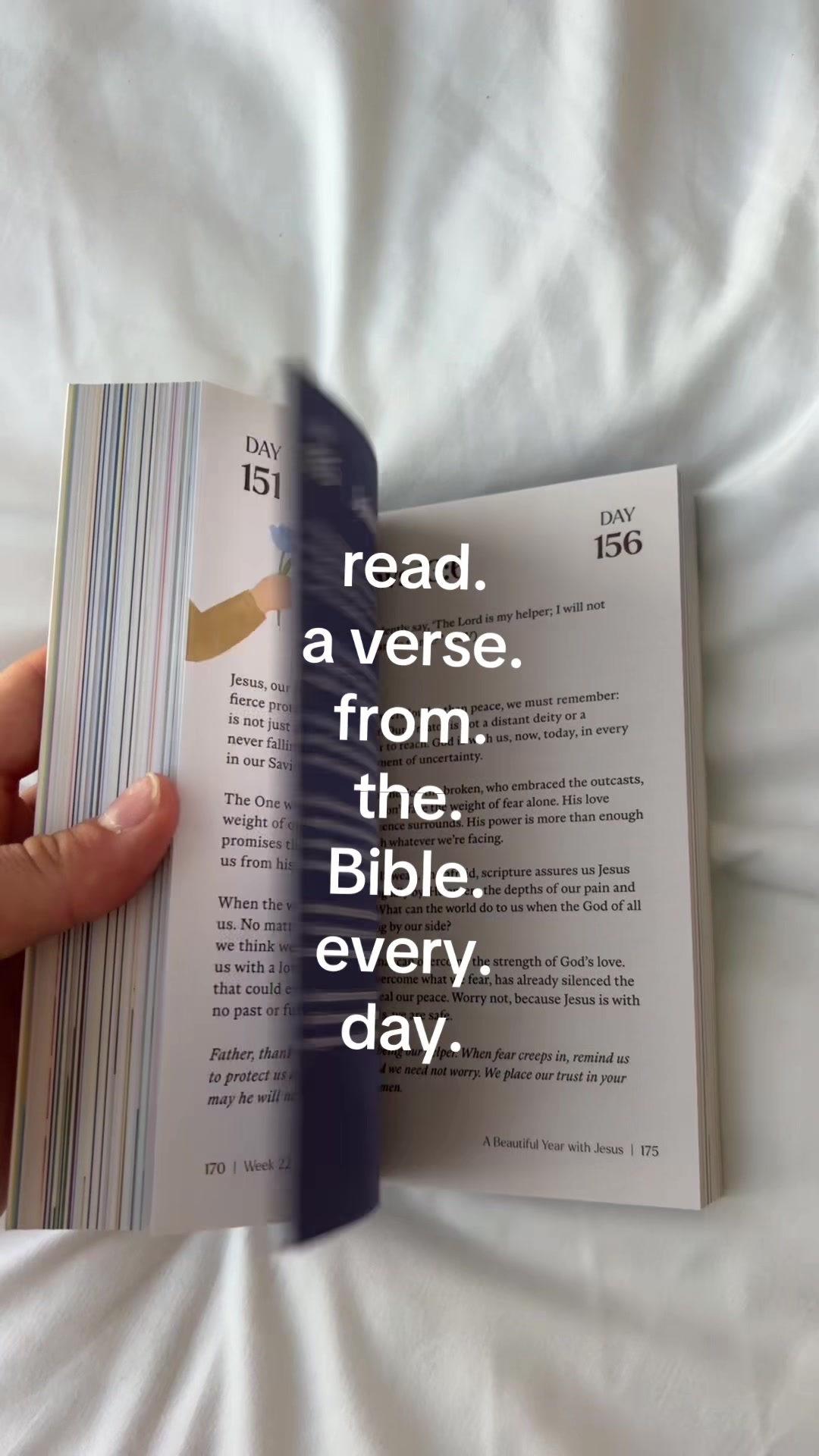 TikTok post by @hannahheanssler for Alabaster Co. Caption reads: this daily devotional is so helpful for people....