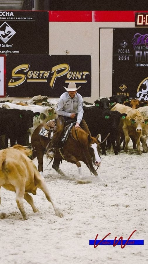 Instagram post by @jl.performancehorses for Kimes Ranch Jeans. Caption reads: [...] @cuttinupshowblankets @kimesranchjeans....