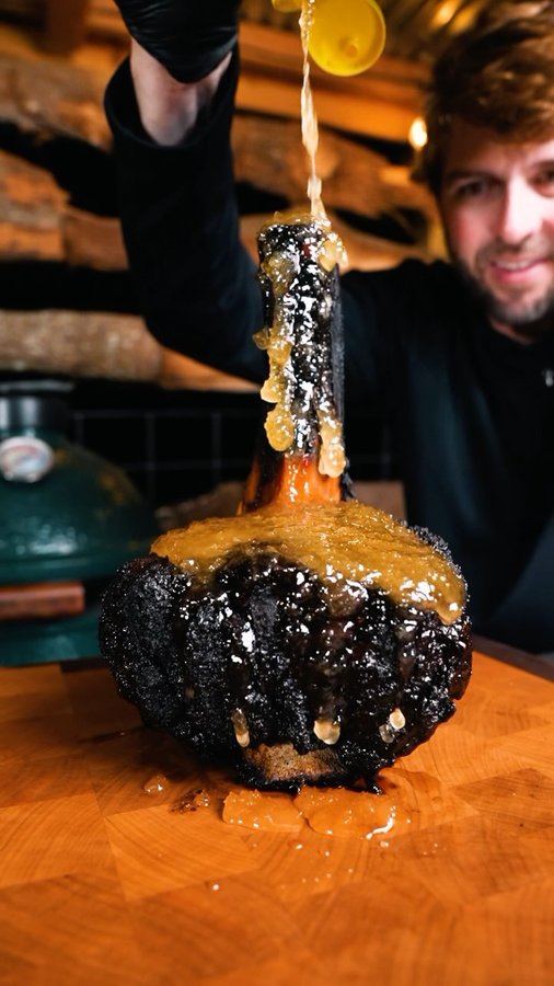 Instagram post by @steakchannel for Field & Stream. Caption reads: THORS HAMMER (BEEF....