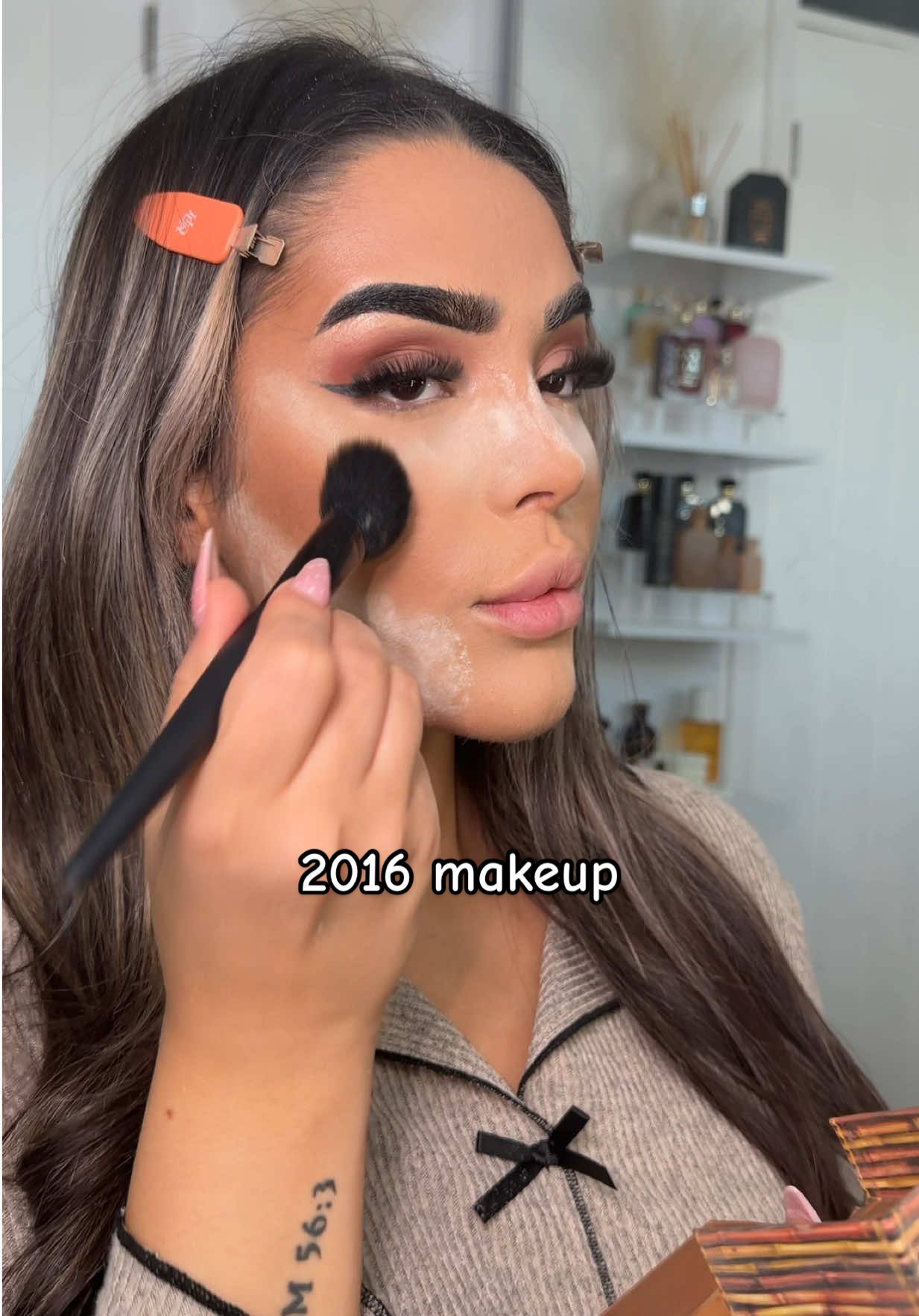 TikTok post by @helia.heli for Too Faced. Caption reads: [...] on YouTube 🥺 Products:  @Huda Beauty  @REFY....