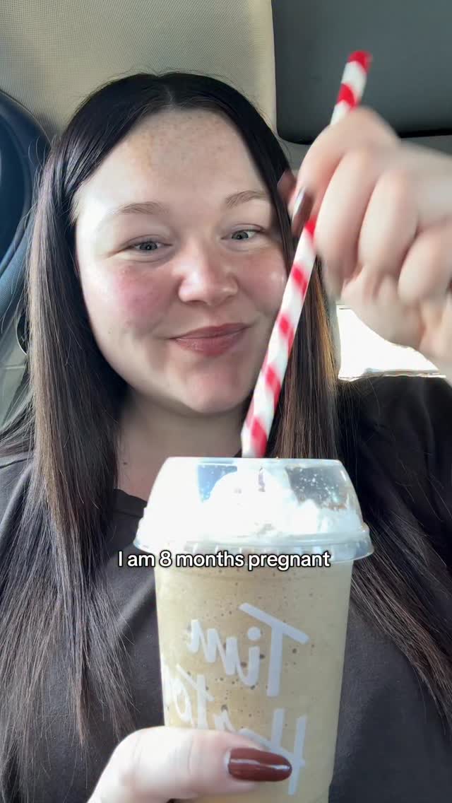 Instagram post by @kelmcdonald for Tim Hortons. Caption reads: Taking my bump for a @timhortons run & grabbing a....