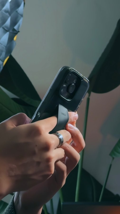 Instagram post by @harrisonniap for Uniq Better By Design. Caption reads: [...] cases for the iPhone 16....