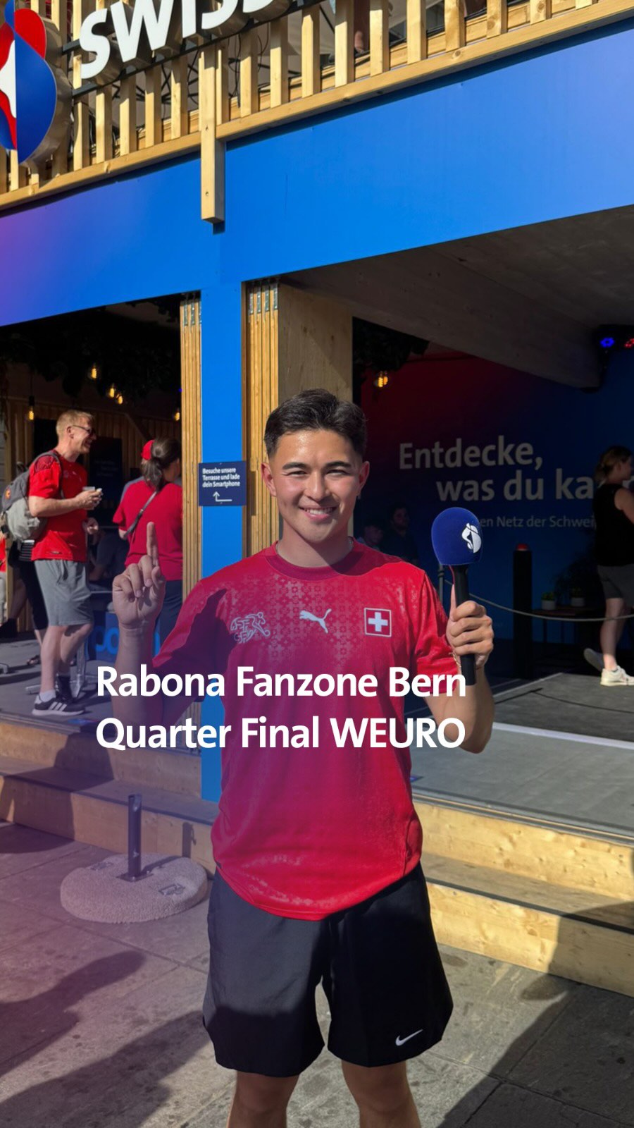 Instagram post by @heyrabona for Swisscom. Caption reads: [...] Defür han ich Challenge vode @swisscom....