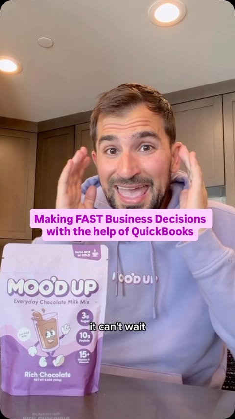 Instagram post by @snackeatingsnackss for Intuit QuickBooks. Caption reads: #Ad Not every decision I make now is about food.....