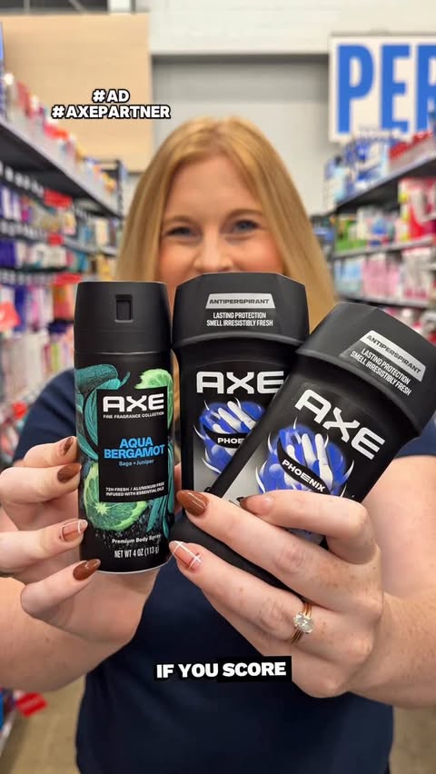 Instagram post by @txfrugalfinds for AXE. Caption reads: #ad #AXEPartner Easy deals to stock up and save on....