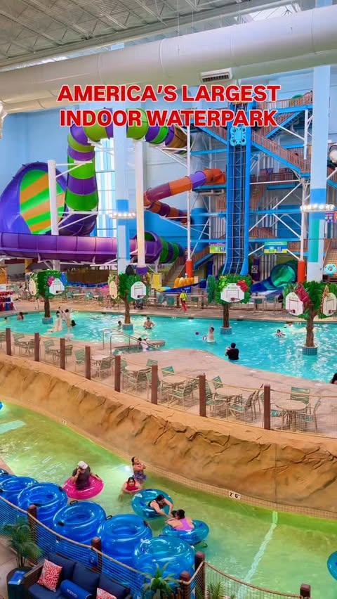 Instagram post by @texas.explorer for Kalahari Resorts. Caption reads: 💦 Spring Break at @kalahariresorts in Round Rock,....