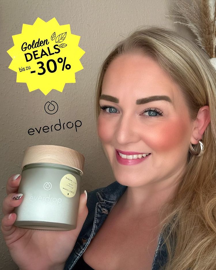 Instagram post by @momoftwo_testet for everdrop. Caption reads: Werbung / Rabattcode 

𝗯𝗶𝘀 𝘇𝘂 𝟯𝟬% 𝗮𝘂𝗳....