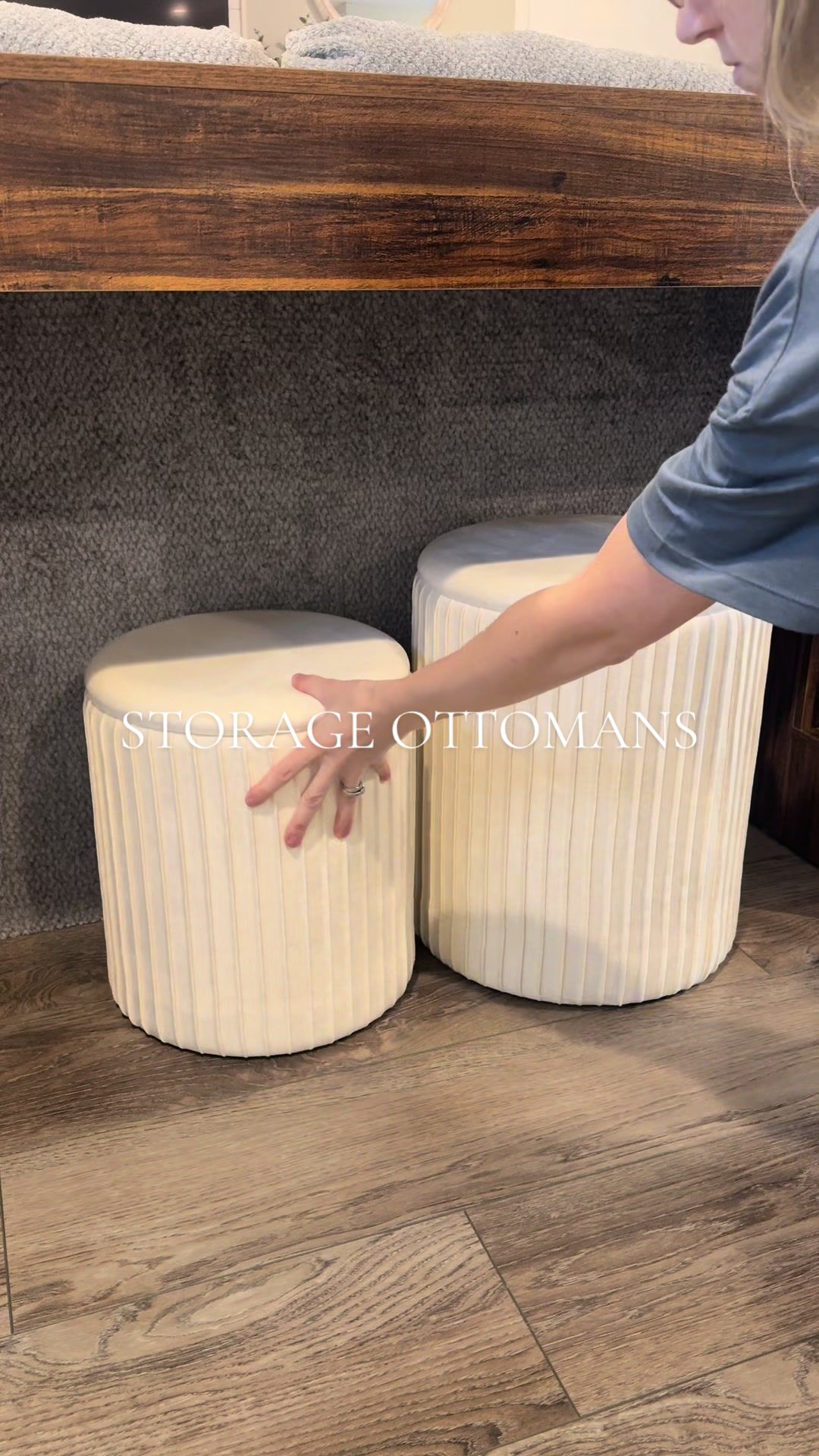 TikTok post by @kbrandt95 for Sweetcrispy S. Caption reads: [...] #ottoman #ottomans #homefinds @Sweetcrispy S.
