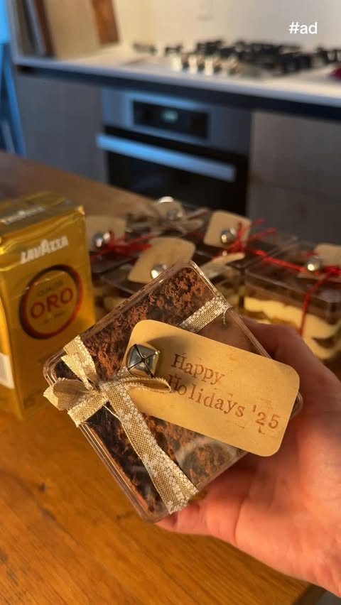 Instagram post by @citedjo for Lavazza. Caption reads: Homemade Lavazza tiramisu gifts for my friends....