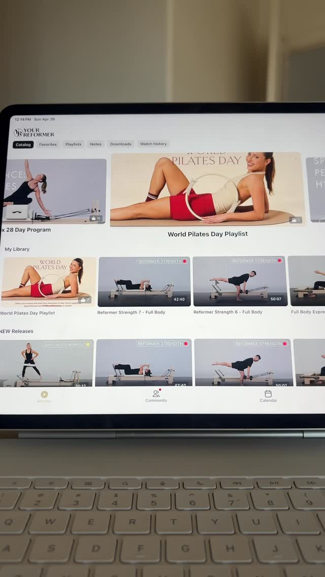 Instagram post by @gio.steele for Your Reformer. Caption reads: Pilates at home is the way to go! @yourreformer.