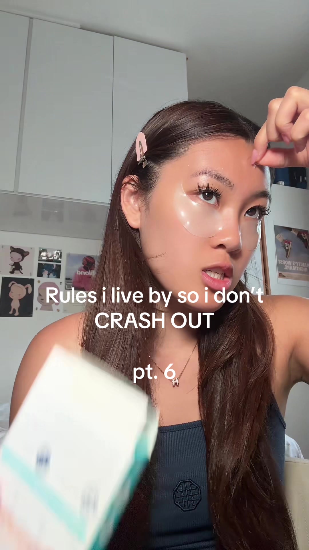 TikTok post by @aliceyyg for Rhode Skin. Caption reads: Using the @Peter Thomas Roth Labs eye patches! ....