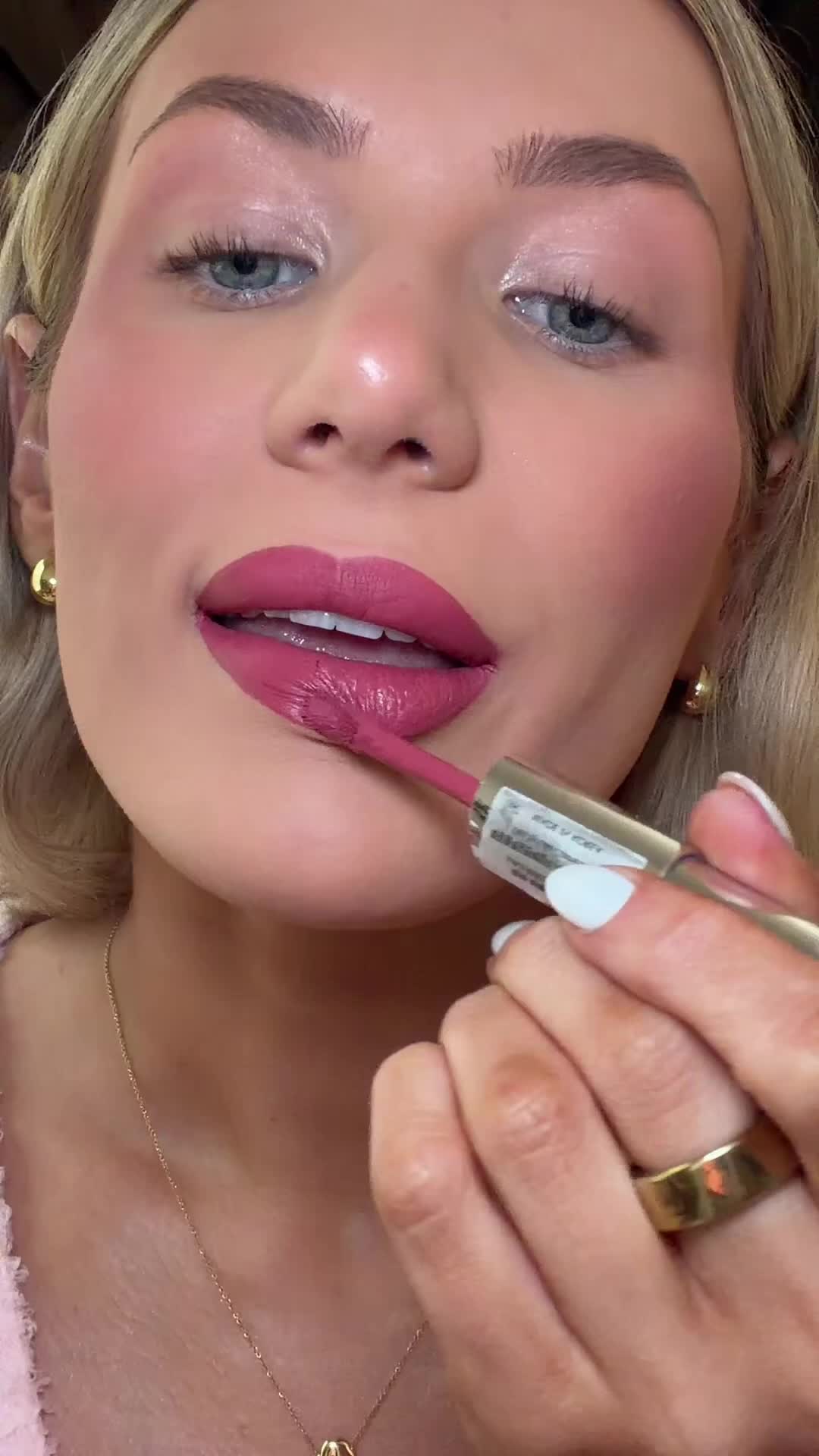 TikTok post by @morganliving for LAKA. Caption reads: Falling in love with the Twin Lip😍💄 @Laka US....