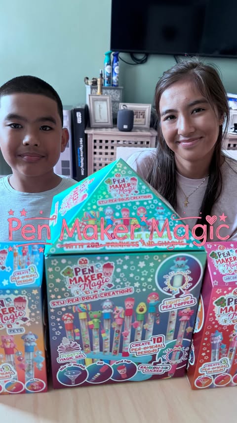 Instagram post by @miaandjordan_inlondon for The Entertainer Toys. Caption reads: Pen Maker Magic Make Your Very Own Super Cute &....
