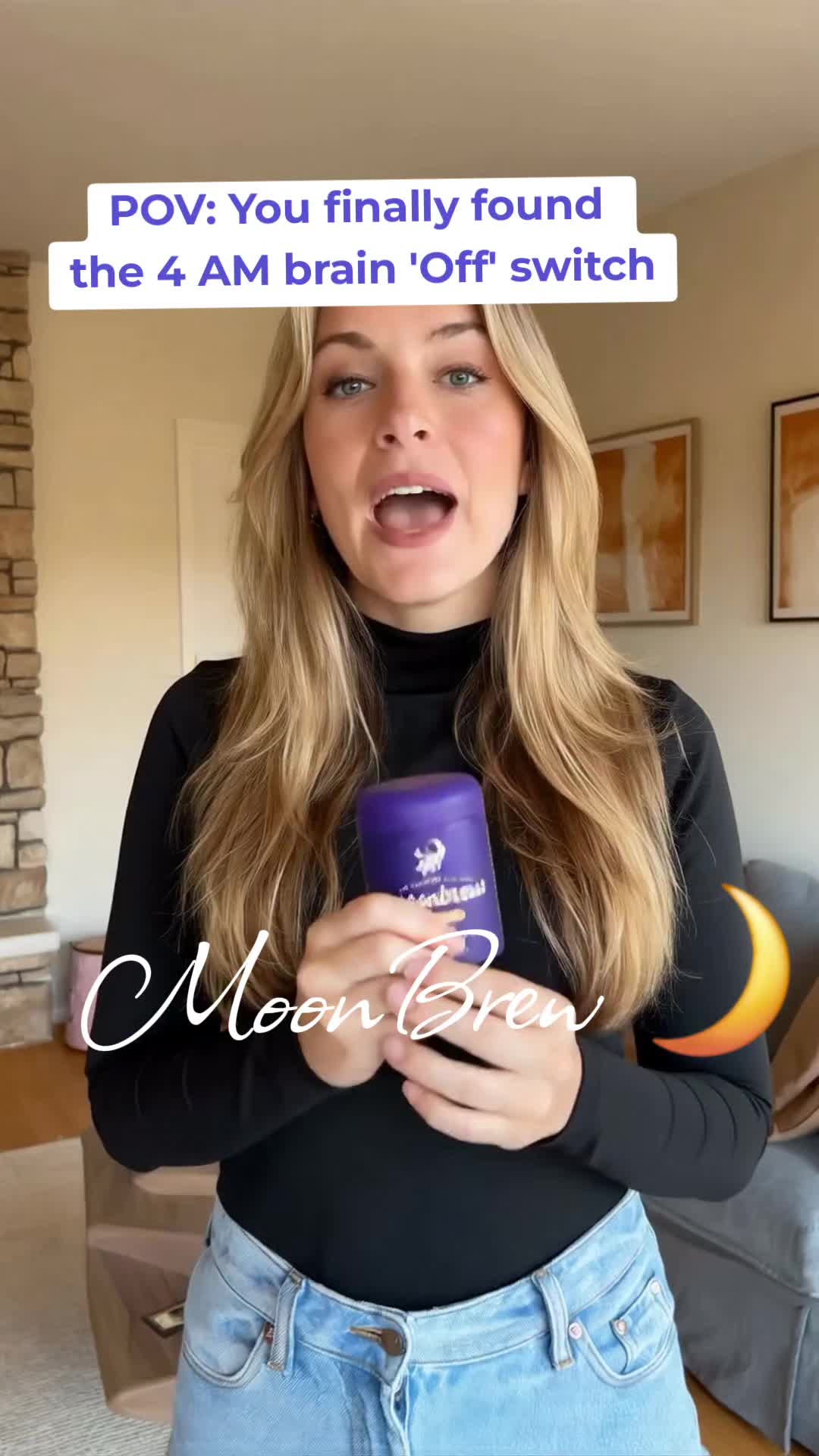 TikTok post by @lunagoddess2222 for MoonBrew. Caption reads: [...] have the free shipping deal! ☕️🌙 #MoonBrew....