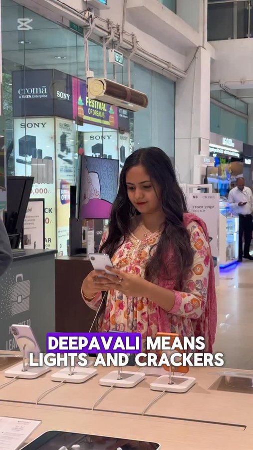 Instagram post by @bangalore_social for Croma. Caption reads: ✨ Diwali is all about decorating homes, new....