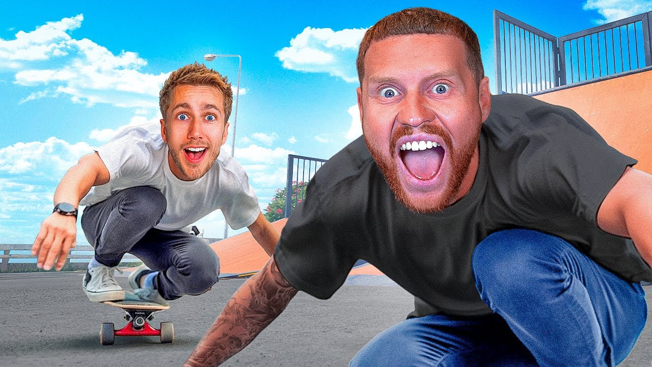 YouTube post by @Beh2inga for Whatnot. Caption reads: BEHZINGA vs MINIMINTER But On Skateboards....